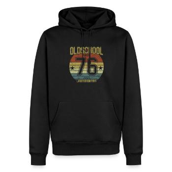 July 1976 - Geburtstag im Juli Oldschool - Männer Premium Bio Hoodie - Schwarz - Vorne - Nico (187cm)
