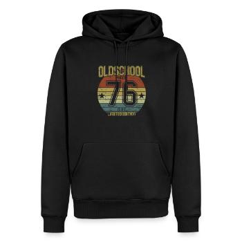 May 1976 - Geburtstag im Mai Oldschool - Männer Premium Bio Hoodie - Schwarz - Vorne - Nico (187cm)