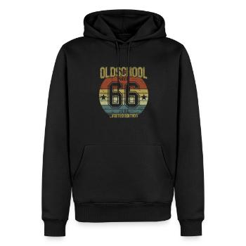 June 1966 - Geburtstag im Juni Oldschool - Männer Premium Bio Hoodie - Schwarz - Vorne - Nico (187cm)