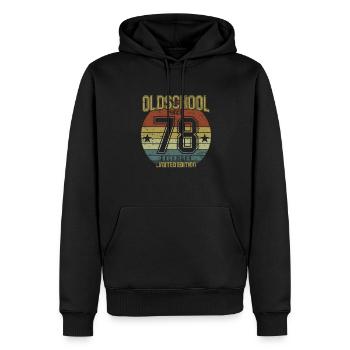 Décembre 1978 - Anniversaire en décembre Oldschool - Sweat à capuche Premium bio Homme - noir - Devant - Nico (187cm)