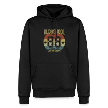 February 1988 - Geburtstag im Februar Oldschool - Männer Premium Bio Hoodie - Schwarz - Vorne - Nico (187cm)