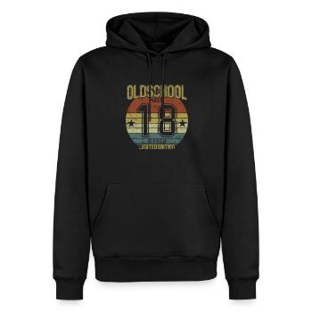 March 2018 - Birthday in March Oldschool - Men’s Premium Organic Hoodie - black - Front - Nico (187cm)