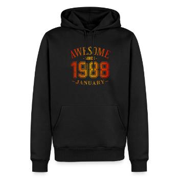 January 1988 - Geburtstag im Januar Awesome - Männer Premium Bio Hoodie - Schwarz - Vorne - Nico (187cm)