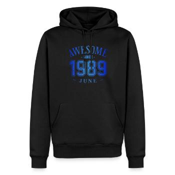 June 1989 - Geburtstag im Juni Awesome - Männer Premium Bio Hoodie - Schwarz - Vorne - Nico (187cm)
