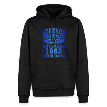 Legends were born in November 1962 Geburtstag - Männer Premium Bio Hoodie - Schwarz - Vorne - Nico (187cm)