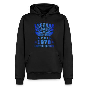 Les légendes sont nées en avril 1978 Anniversaire - Sweat à capuche Premium bio Homme - noir - Devant - Nico (187cm)