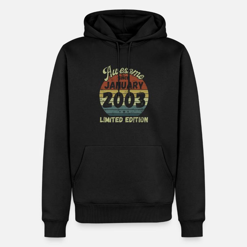 Génial depuis janvier 2003 - Anniversaire - Sweat à capuche Premium bio Homme - noir