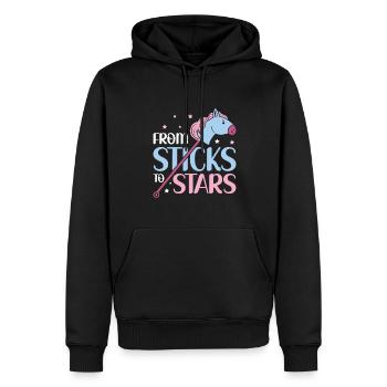 From Sticks To Stars - Hobby Horse Steckenpferd - Men’s Premium Organic Hoodie - black - Front - Nico (187cm)