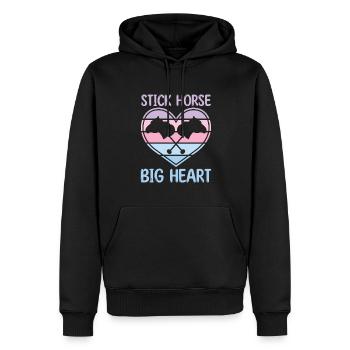 Stick Horse Big Heart - Hobby Horse Steckenpferd - Men’s Premium Organic Hoodie - black - Front - Nico (187cm)