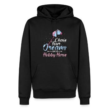 Chase your Dreams - Hobby Horse Steckenpferd - Männer Premium Bio Hoodie - Schwarz - Vorne - Nico (187cm)