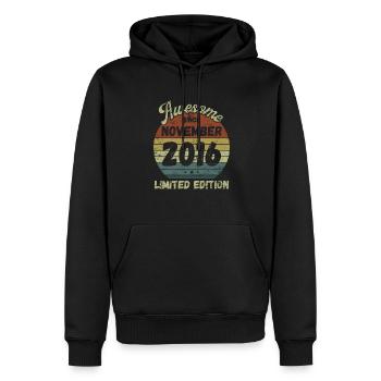 Awesome since November 2016 - Geburtstag - Männer Premium Bio Hoodie - Schwarz - Vorne - Nico (187cm)
