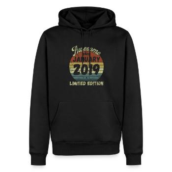 Awesome since January 2019 - Geburtstag - Männer Premium Bio Hoodie - Schwarz - Vorne - Nico (187cm)