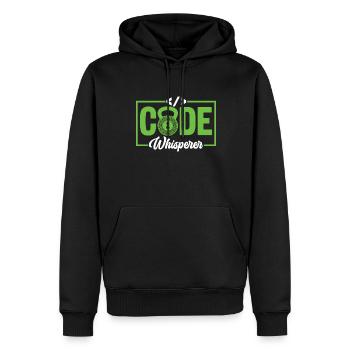 Code Whisperer - Cybersécurité des hackers éthiques - Sweat à capuche Premium bio Homme - noir - Devant - Nico (187cm)