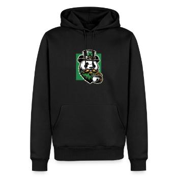 Panda St. Patricks Day Lustig Irish trinken - Männer Premium Bio Hoodie - Schwarz - Vorne - Nico (187cm)