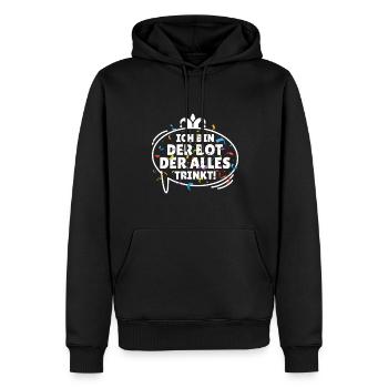 Bot der alles trinkt! - Lustiges KI Fasching - Männer Premium Bio Hoodie - Schwarz - Vorne - Nico (187cm)