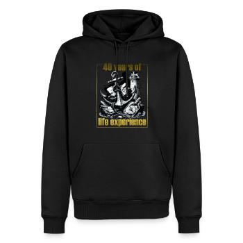 Anker Leuchtturm Kompass Geburtstag 40 - Männer Premium Bio Hoodie - Schwarz - Vorne - Nico (187cm)