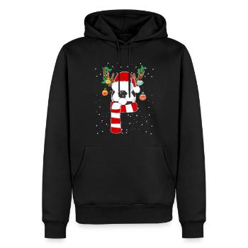 LUSTIGES WEIHNACHTSHEMD FUNNY CHRISTMAS FUSSBALL - Männer Premium Bio Hoodie - Schwarz - Vorne - Nico (187cm)