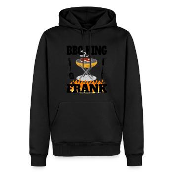Frank BBQ King & Grillmeister lustiger Spruch - Männer Premium Bio Hoodie - Schwarz - Vorne - Nico (187cm)