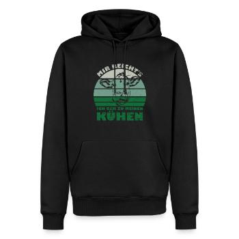 Mir Reicht's ich gehe zu meinen Kühen Bauer Kuh - Männer Premium Bio Hoodie - Schwarz - Vorne - Nico (187cm)
