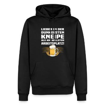 Kneipe - Lustiger Bier Spruch - Männer Premium Bio Hoodie - Schwarz - Vorne - Nico (187cm)
