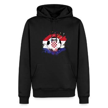 Croatian Football Croatia Flag Grunge Futbol - Men’s Premium Organic Hoodie - black - Front - Nico (187cm)
