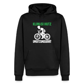 Klimaschutz Umsetzungsgerät Fahrrad Fahren Klima - Männer Premium Bio Hoodie - Schwarz - Vorne - Nico (187cm)