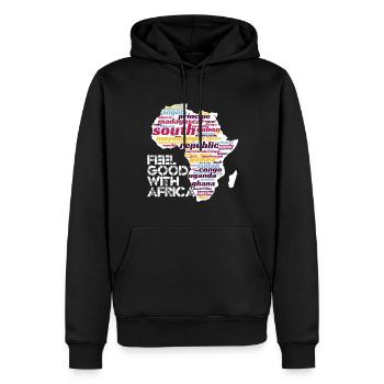 Afrique Zimbabwe Cadeau cadeau T-shirt - Sweat à capuche Premium bio Homme - noir - Devant - Nico (187cm)