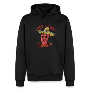 I Need Some Vitamin Chilli Sombrero Mexico - Männer Premium Bio Hoodie - Schwarz - Vorne - Nico (187cm)