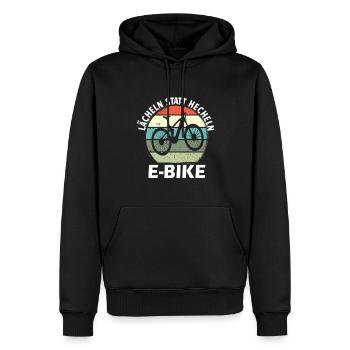 Lächeln Statt Hecheln Fahrrad E-Bike Biker - Männer Premium Bio Hoodie - Schwarz - Vorne - Nico (187cm)