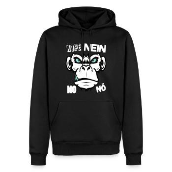 Nope No Nö Nein Ich will nicht Ich mache das nicht - Männer Premium Bio Hoodie - Schwarz - Vorne - Nico (187cm)