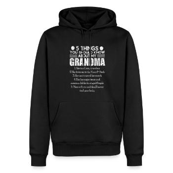 5 Things You Should Know About My Grandma Oma - Männer Premium Bio Hoodie - Schwarz - Vorne - Nico (187cm)