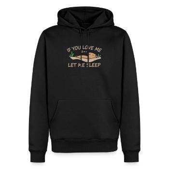 Si tu m'aimes, laisse-moi dormir Marmotte endormie - Sweat à capuche Premium bio Homme - noir - Devant - Nico (187cm)