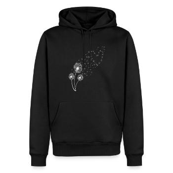 Dandelion Spore Flight Flying Seeds Wild Herbs Garden - Men’s Premium Organic Hoodie - black - Front - Nico (187cm)