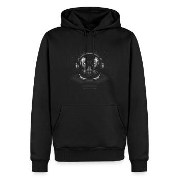 Astronaute léopard - Sweat à capuche Premium bio Homme - noir - Devant - Nico (187cm)
