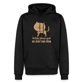 Cat Meow Funny Cat Lady T-Shirt - Sweat à capuche Premium bio Homme - noir - Devant - Nico (187cm)