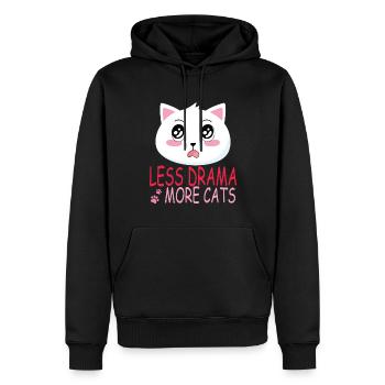 Katzen Mutter Miau Lustig Katzendame T-Shirt - Männer Premium Bio Hoodie - Schwarz - Vorne - Nico (187cm)