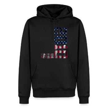 ÉDITION LIMITÉE 2010 USA 16E ANNIVERSAIRE - Sweat à capuche Premium bio Homme - noir - Devant - Nico (187cm)
