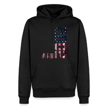 ÉDITION LIMITÉE 24E ANNIVERSAIRE USA 2002 - Sweat à capuche Premium bio Homme - noir - Devant - Nico (187cm)