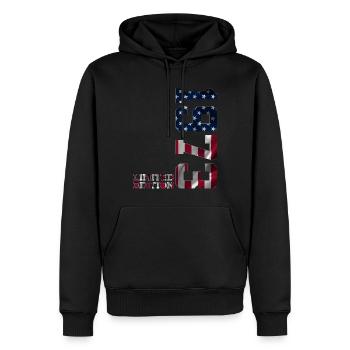 ÉDITION LIMITÉE 1973 USA 53E ANNIVERSAIRE - Sweat à capuche Premium bio Homme - noir - Devant - Nico (187cm)