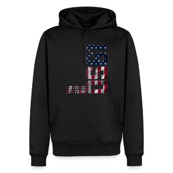 ÉDITION LIMITÉE 1950 USA 76E ANNIVERSAIRE - Sweat à capuche Premium bio Homme - noir - Devant - Nico (187cm)