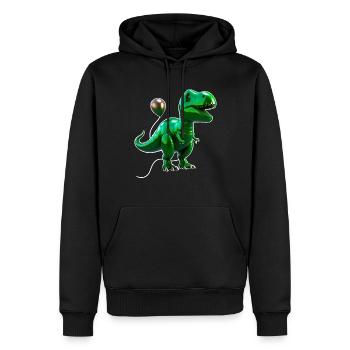 Ballon T-Rex - Vert - Sweat à capuche Premium bio Homme - noir - Devant - Nico (187cm)
