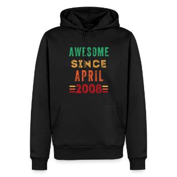 Tolles seit April 2008 Geburtstagsshirt - Männer Premium Bio Hoodie - Schwarz - Vorne - Nico (187cm)