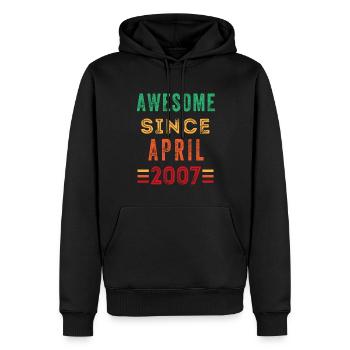 Super depuis avril 2007 chemise d’anniversaire - Sweat à capuche Premium bio Homme - noir - Devant - Nico (187cm)