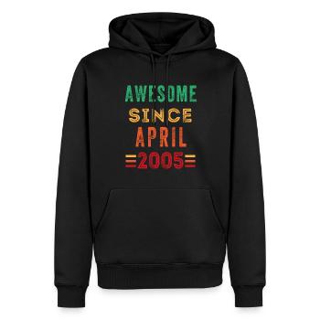 Super depuis avril 2005 chemise d’anniversaire - Sweat à capuche Premium bio Homme - noir - Devant - Nico (187cm)