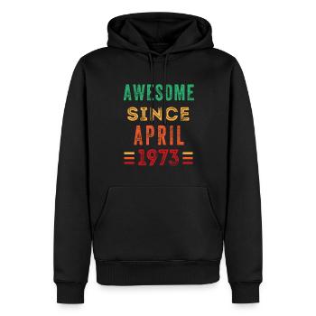 Tolles Geburtstagsshirt seit April 1973 - Männer Premium Bio Hoodie - Schwarz - Vorne - Nico (187cm)