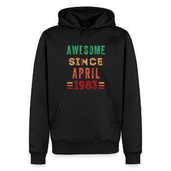 Super depuis avril 1983 chemise d’anniversaire - Sweat à capuche Premium bio Homme - noir - Devant - Nico (187cm)