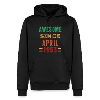 Tolles seit April 1953 Geburtstagsshirt - Männer Premium Bio Hoodie - Schwarz - Vorne - Nico (187cm)