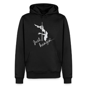 Pole fitness polnastics Just hangin - Men’s Premium Organic Hoodie - black - Front - Nico (187cm)