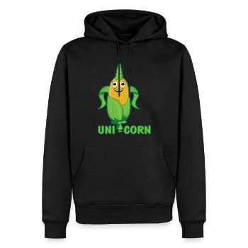 Uni Corn Cob With Horn Funny Corn Gift - Men’s Premium Organic Hoodie - black - Front - Nico (187cm)