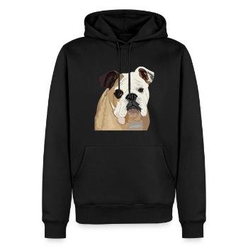 British Bulldog vector illustration - Men’s Premium Organic Hoodie - black - Front - Nico (187cm)